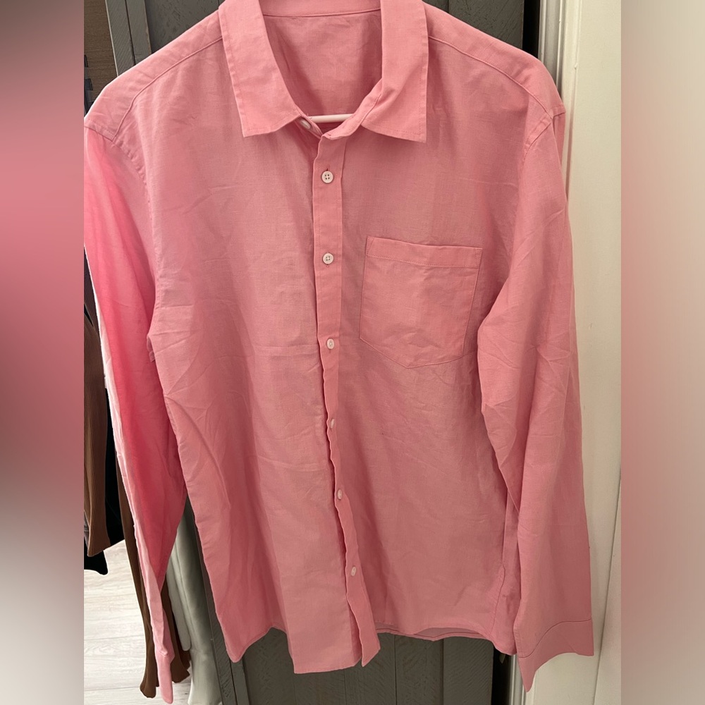 Baby pink long sleeve shirt for men